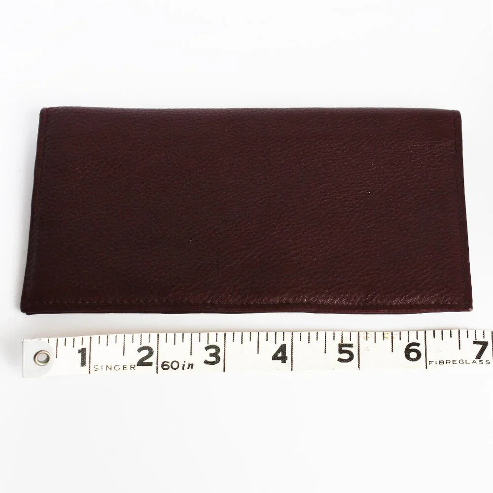 Tano Wallet Bifold Burgundy Pebble Leather Travel Organizer NWOT NOS